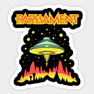 Parliament Funkadelic Retro Mothership UFO Rock Funk Throwback Sticker